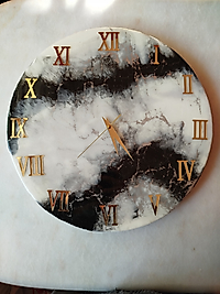 EPOKSİ MERMER GÖRÜNÜMLÜ DUVAR SAATİ